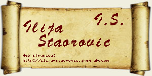 Ilija Staorović vizit kartica